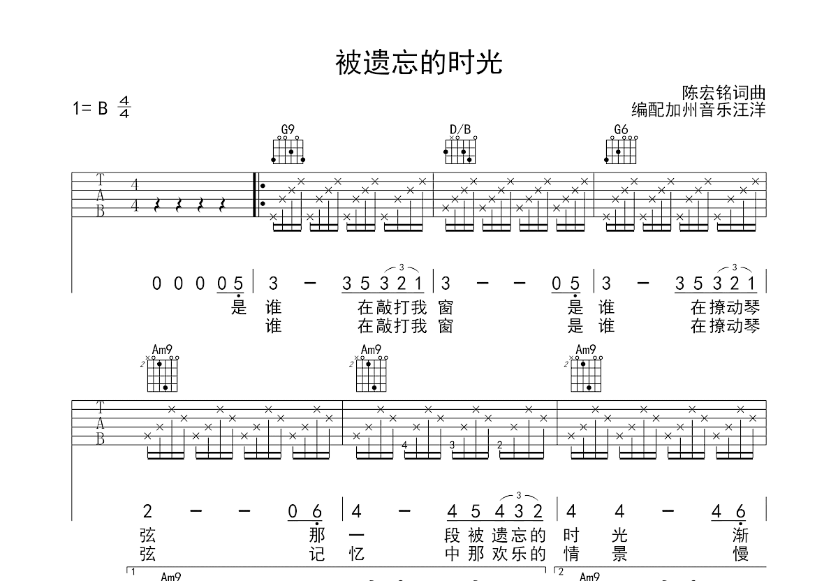 被遗忘的时光吉他谱预览图