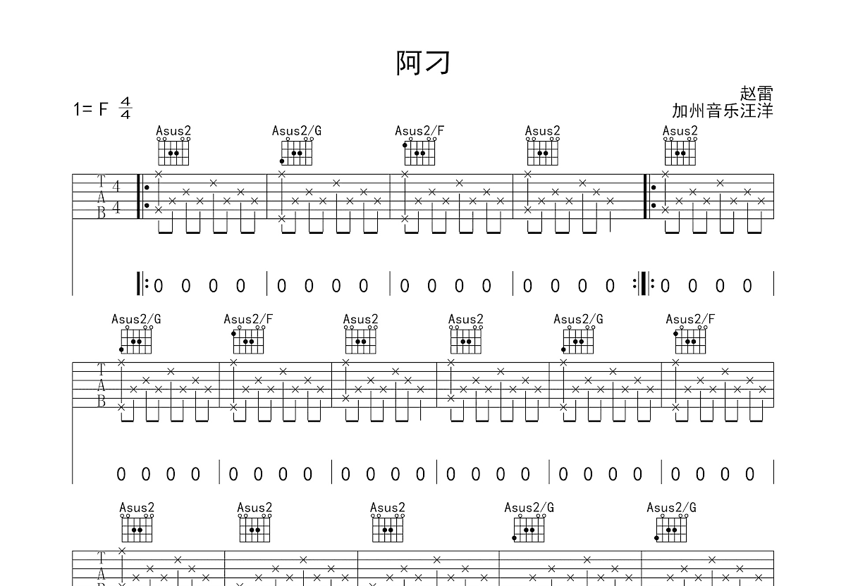 阿刁吉他谱预览图