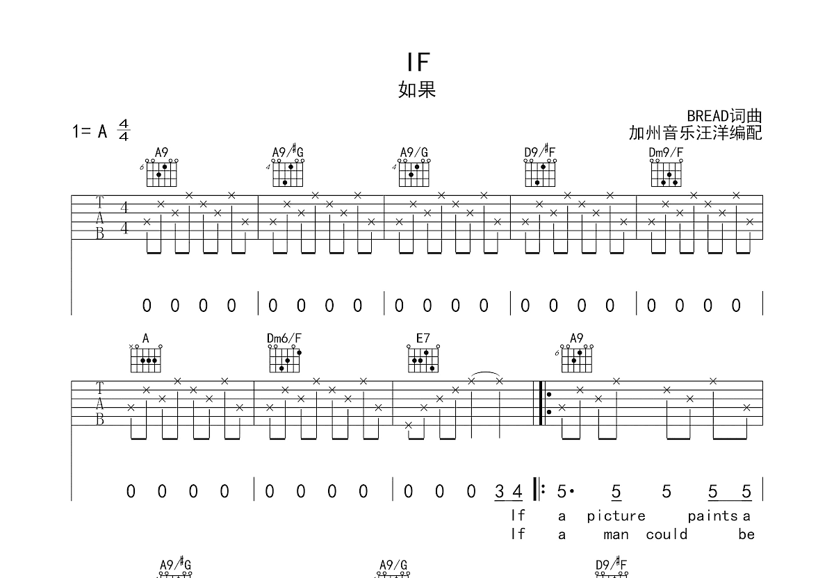 IF吉他谱预览图