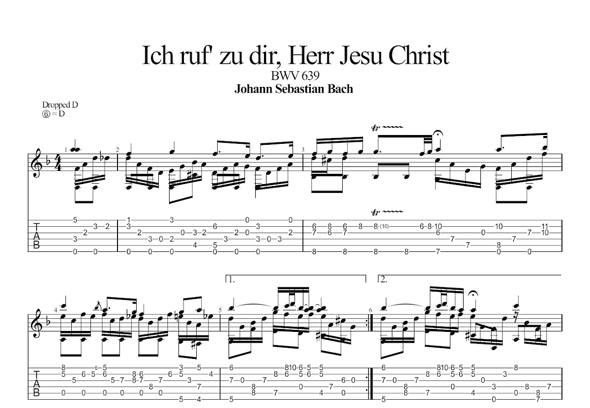 BWV639吉他谱_巴赫_F调古典