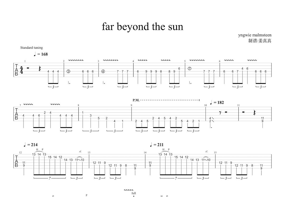Far Beyond The Sun吉他谱预览图