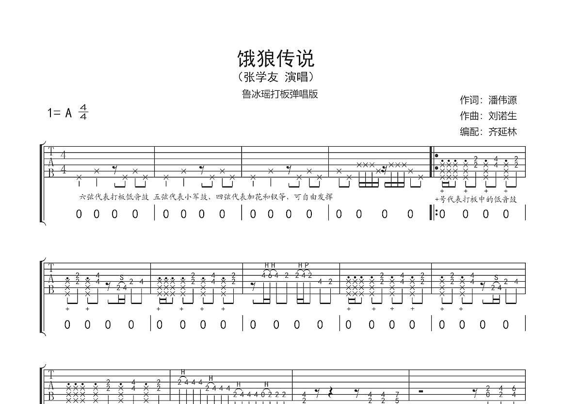 饿狼传说吉他谱预览图