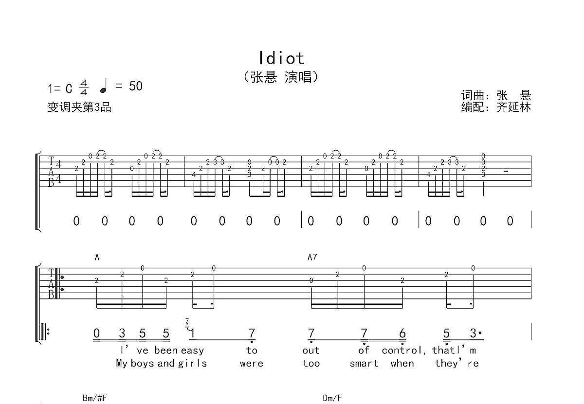 Idiot吉他谱预览图