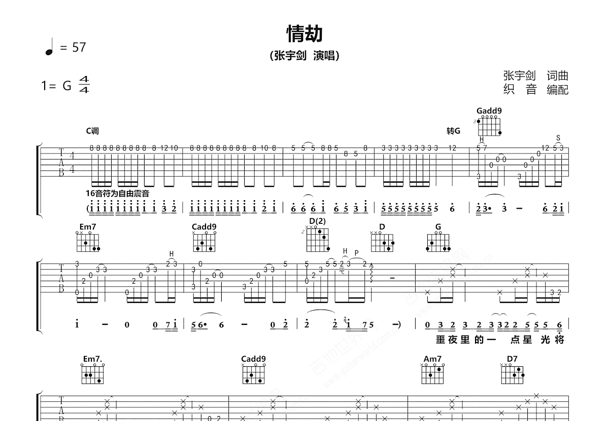 情劫吉他谱预览图