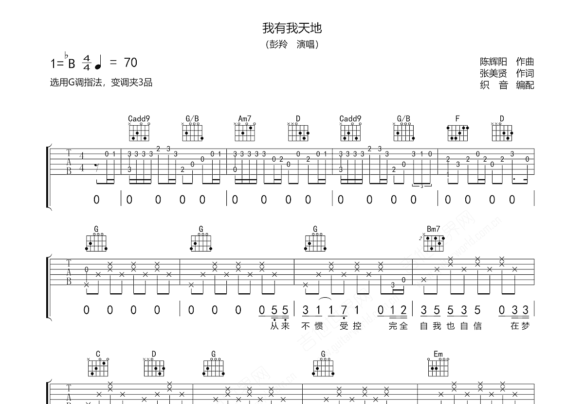 我有我天地吉他谱预览图