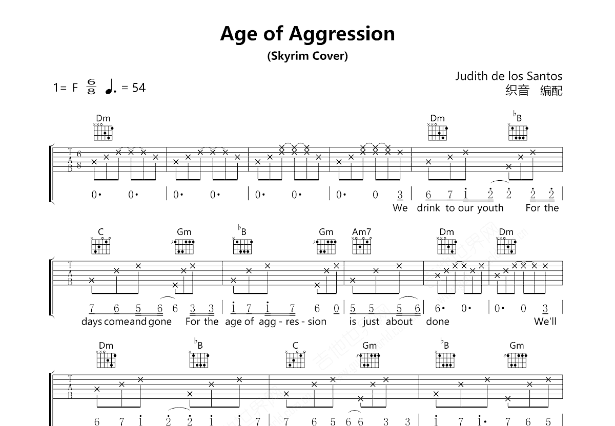 Age of Aggression吉他谱_Judith de los Santos_F调弹唱