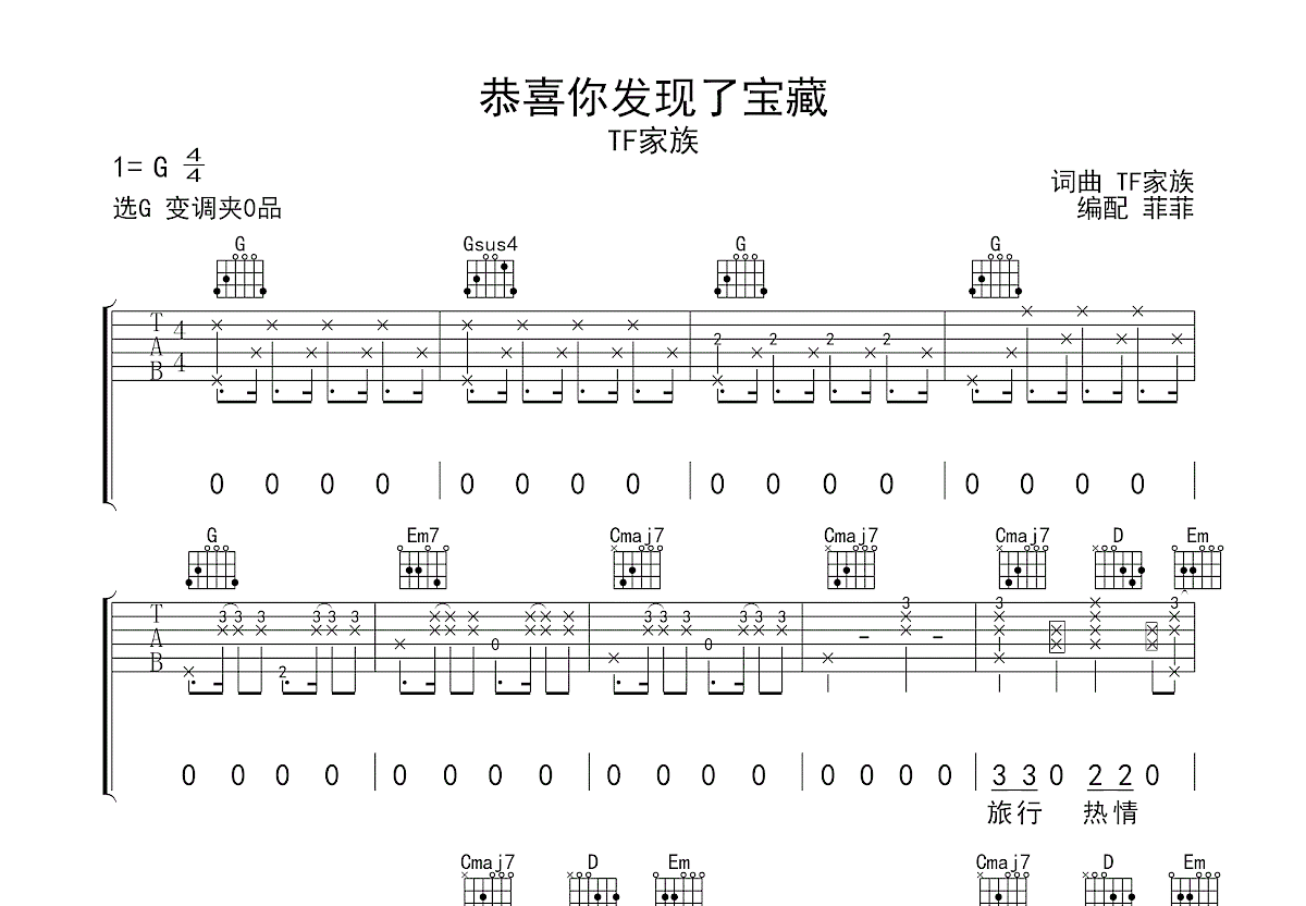 恭喜你发现了宝藏吉他谱预览图