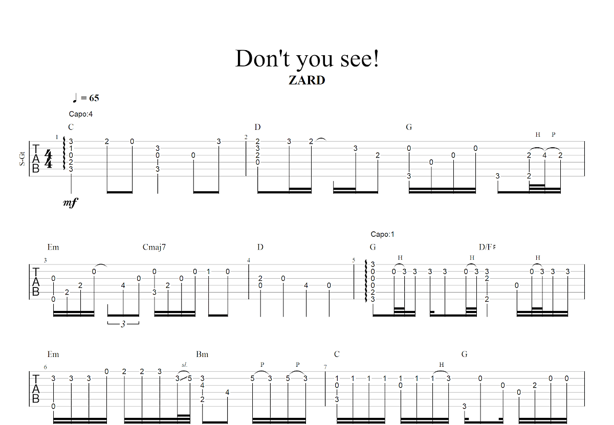 Don't you see!吉他谱预览图