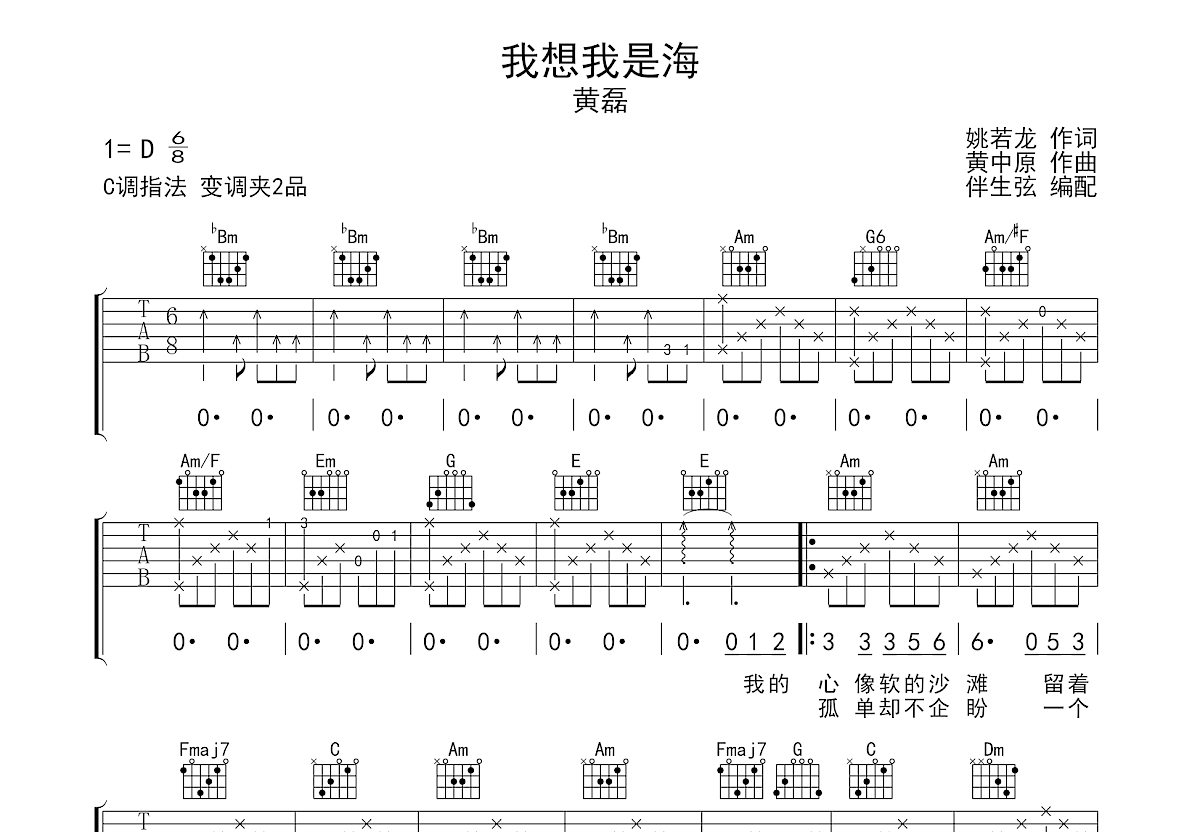 我想我是海吉他谱预览图