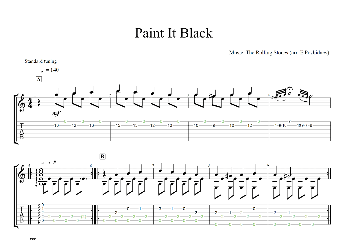 Paint It Black吉他谱预览图