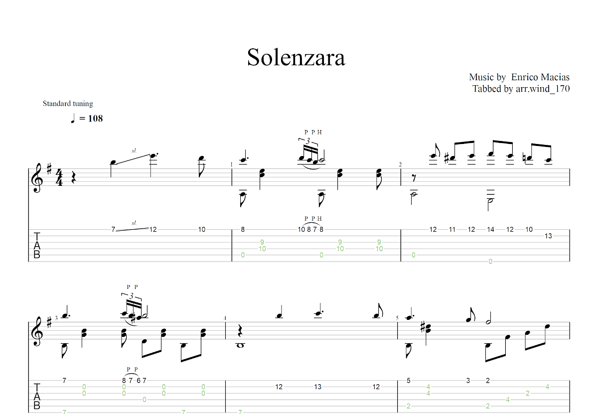 Solenzara吉他谱_Enrico Macias_G调古典