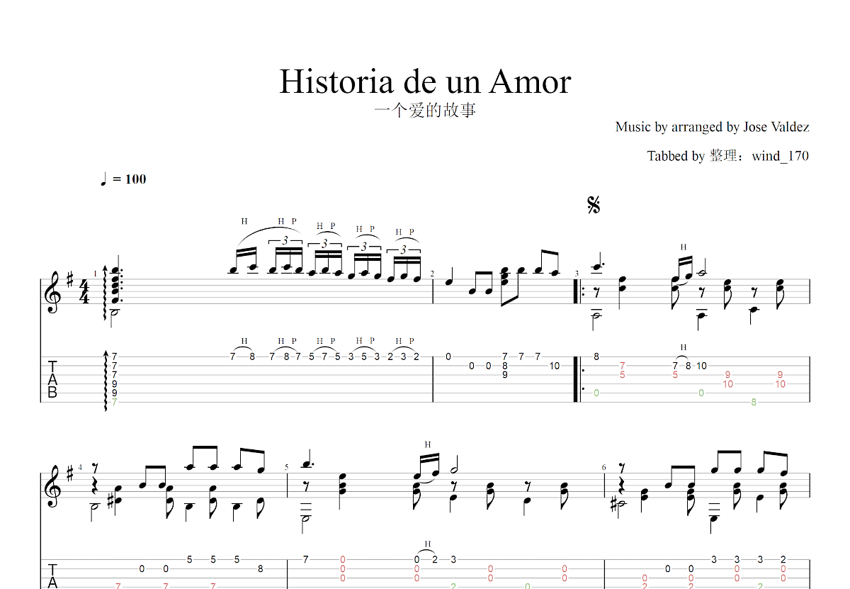 我的心里只有你没有她吉他谱预览图