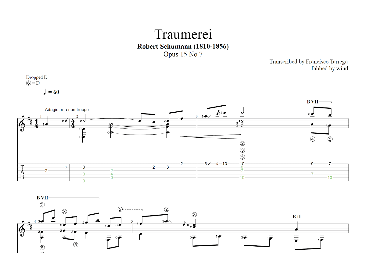 梦幻曲吉他谱预览图