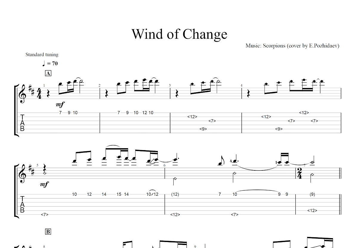 Wind of Change吉他谱预览图