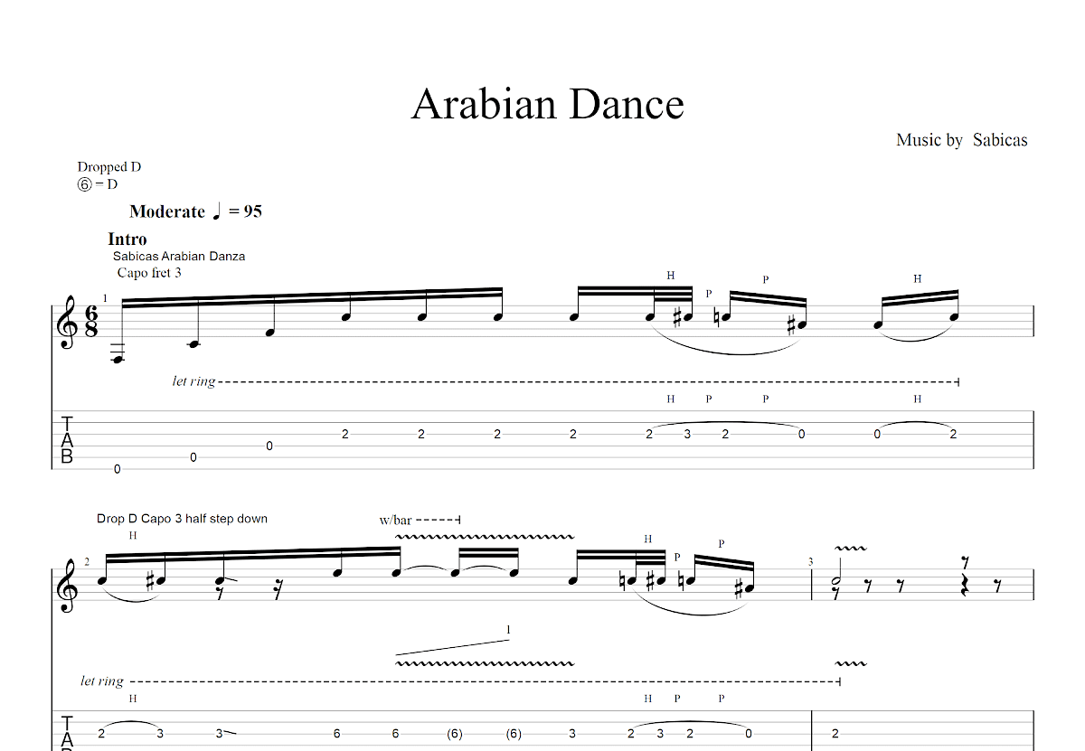 Arabian Dance吉他谱_Sabicas_C调古典