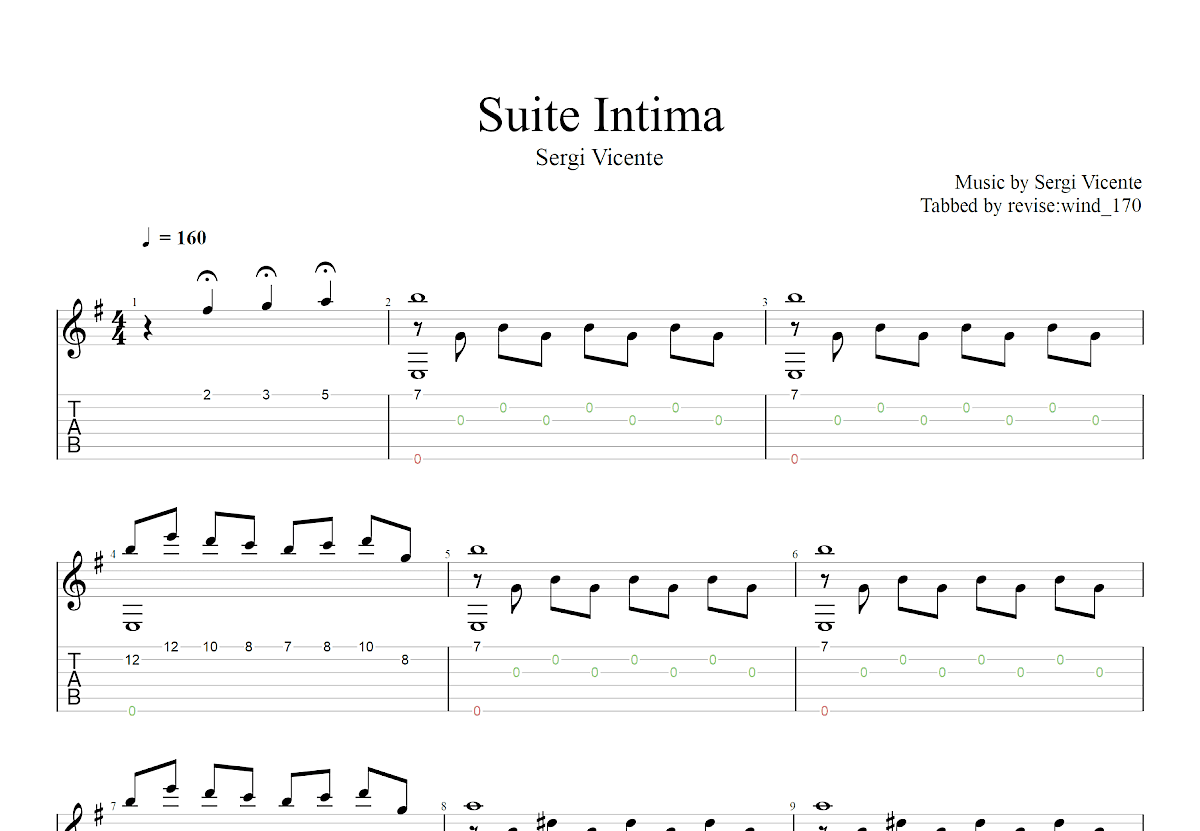 suite Intima-1吉他谱预览图