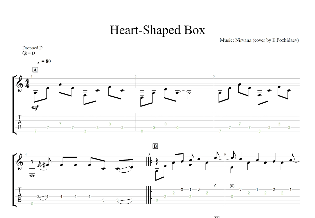 Heart-Shaped Box吉他谱预览图
