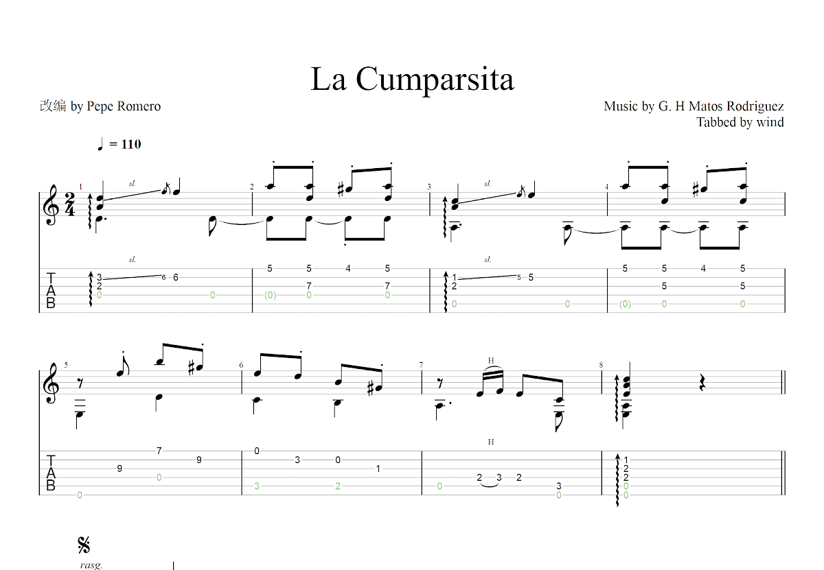 La Cumparsita吉他谱_G. H Matos Rodriguez_C调古典