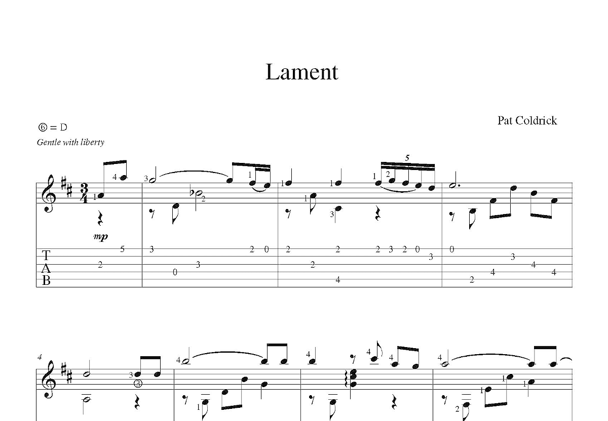 Lament吉他谱预览图