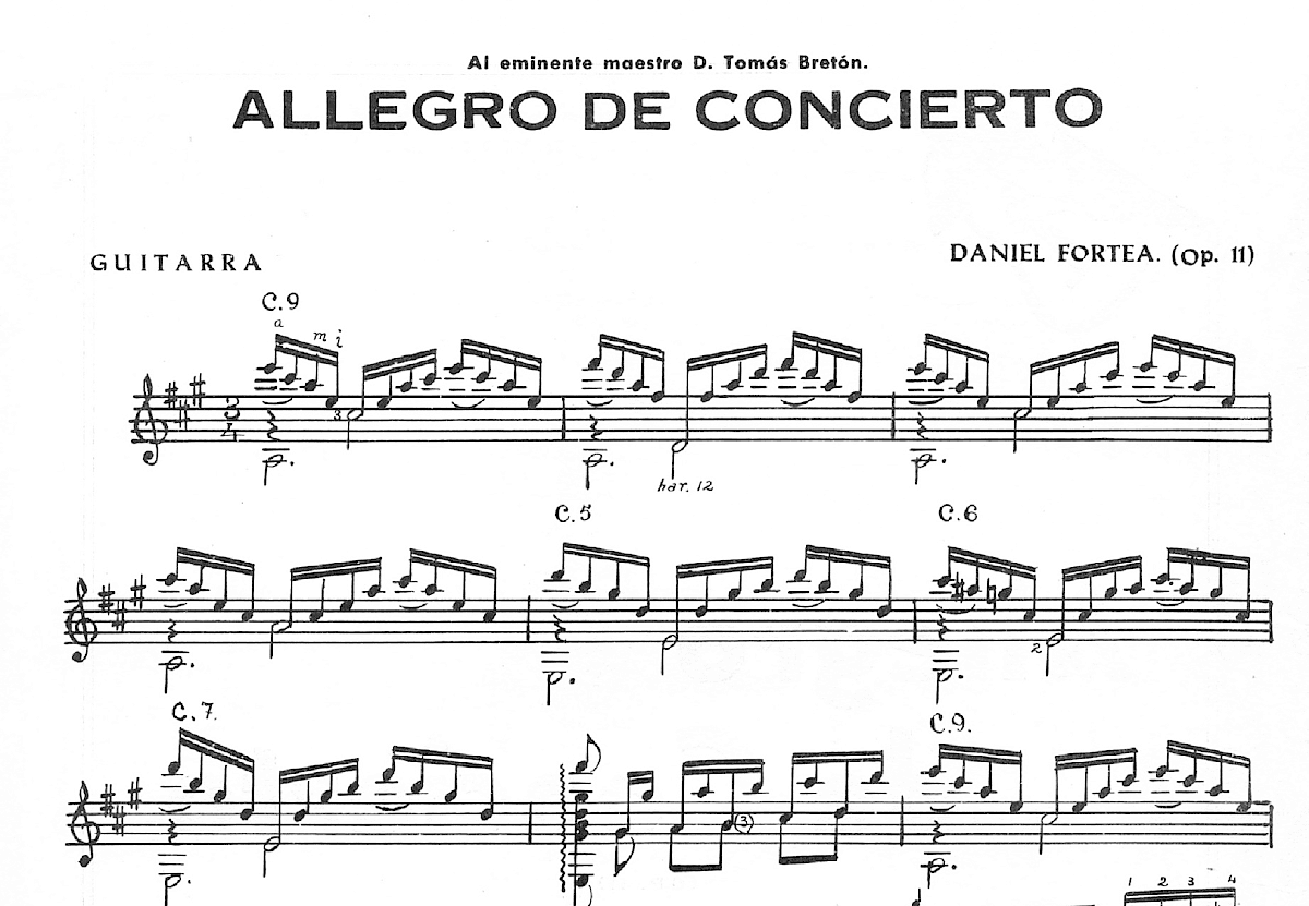 Allegro de concierto吉他谱_Daniel Fortea_A调古典