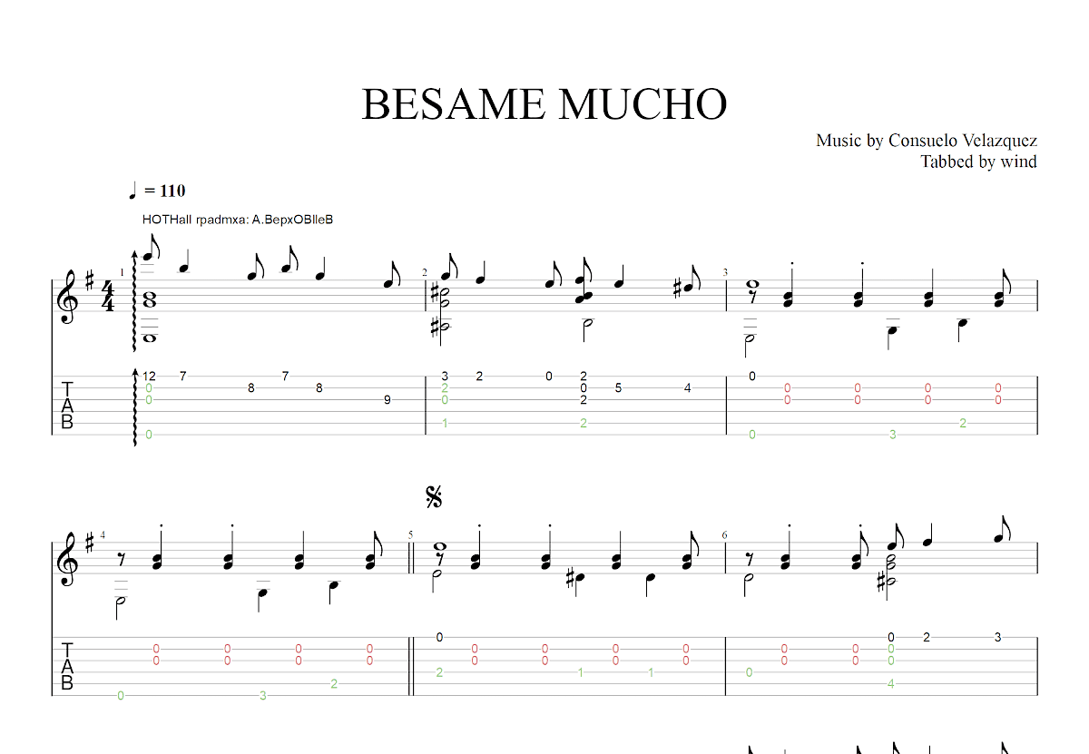 BESAME MUCHO吉他谱_Consuelo Velazquez_G调古典