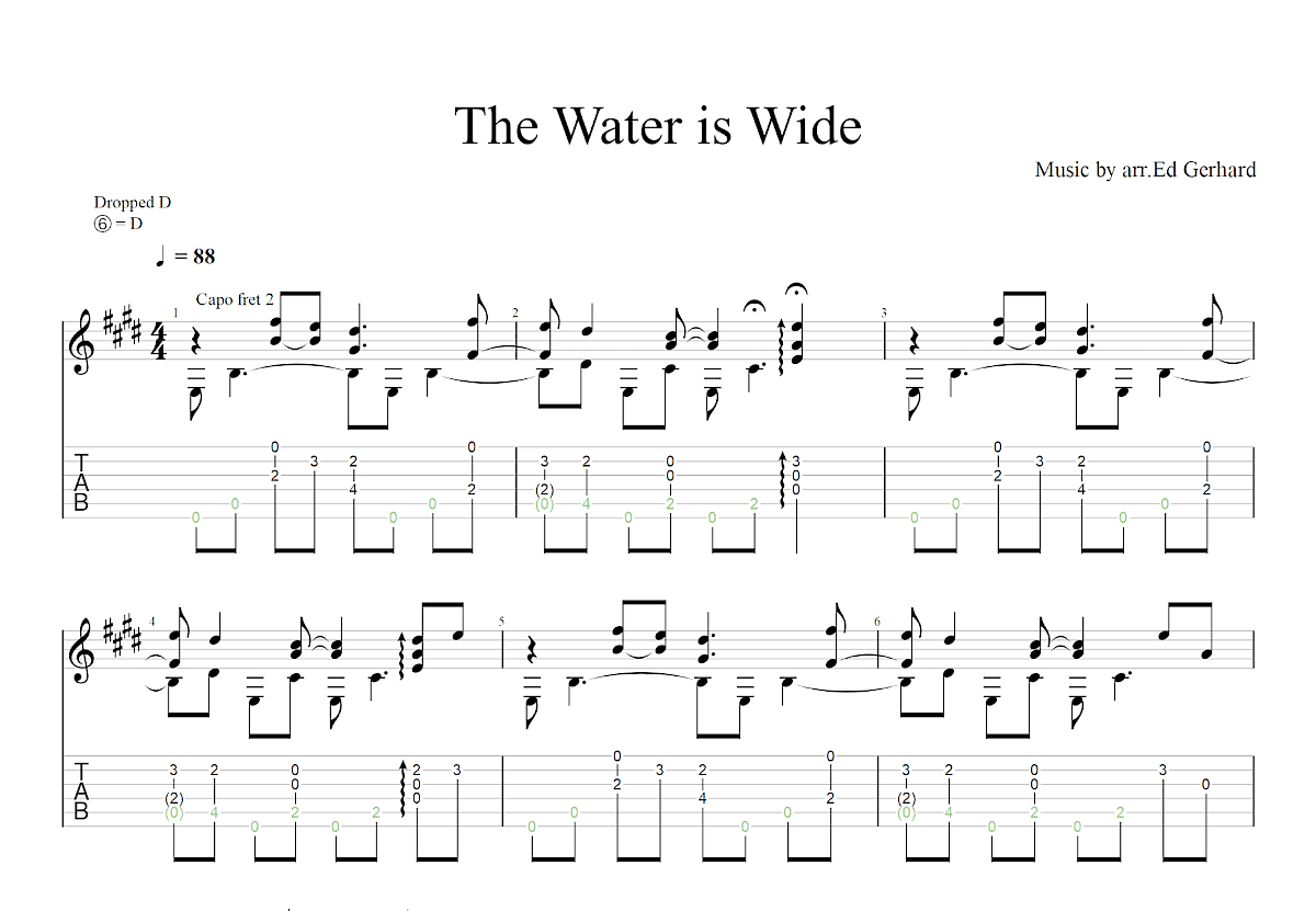 真爱似海吉他谱_Ed Gerhard_D调古典