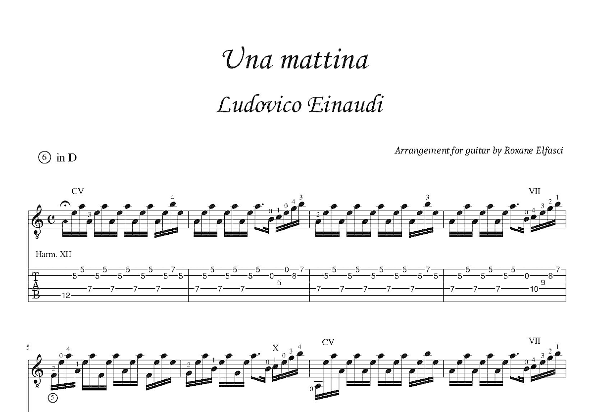 Una Mattina吉他谱预览图