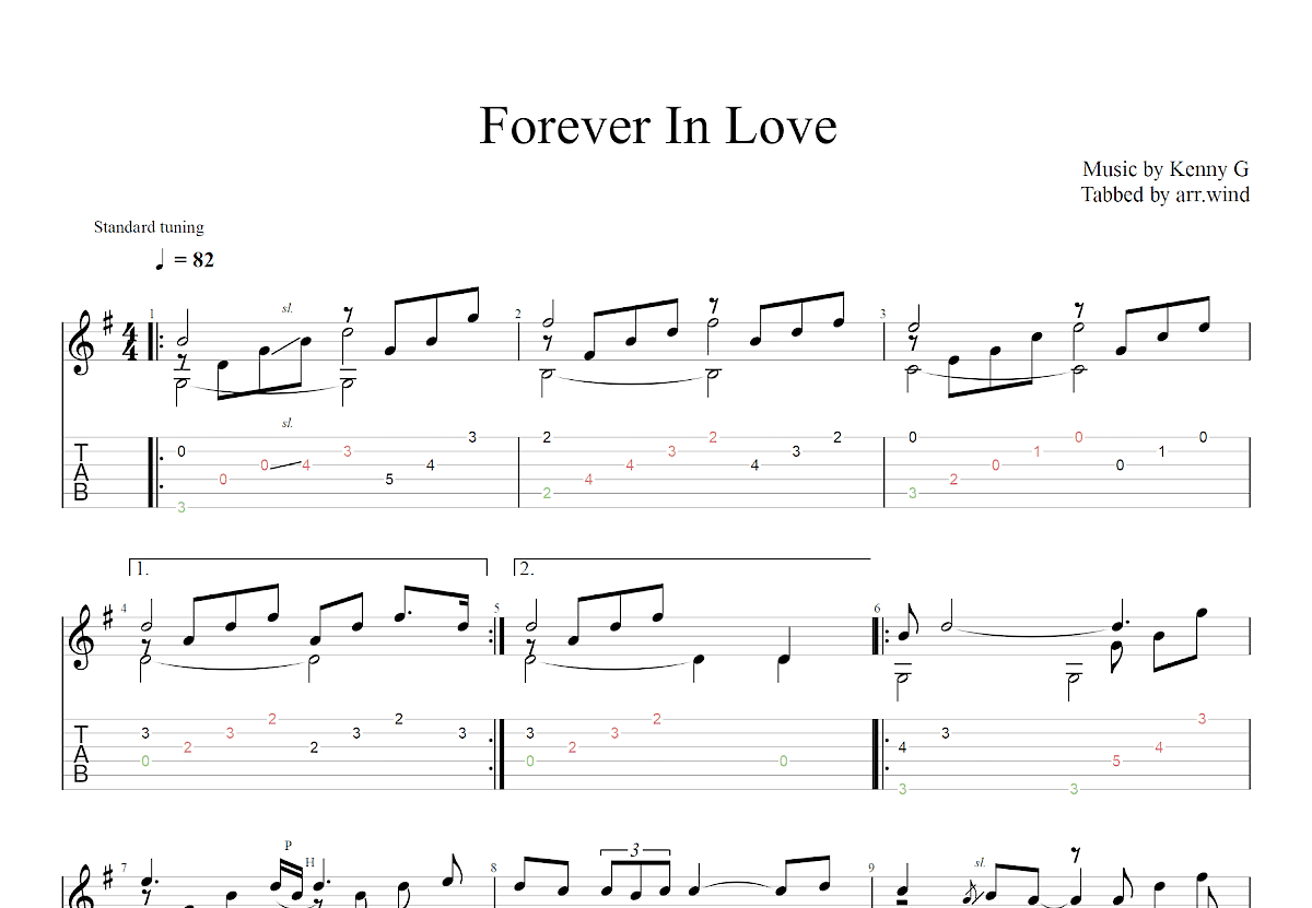 Forever In Love吉他谱预览图