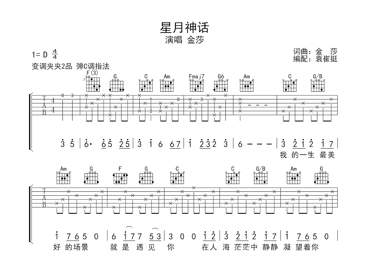 星月神话吉他谱预览图