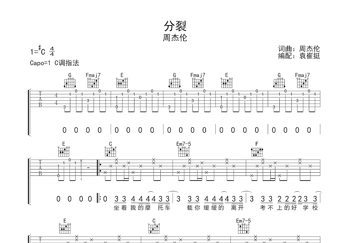 分裂吉他谱预览图