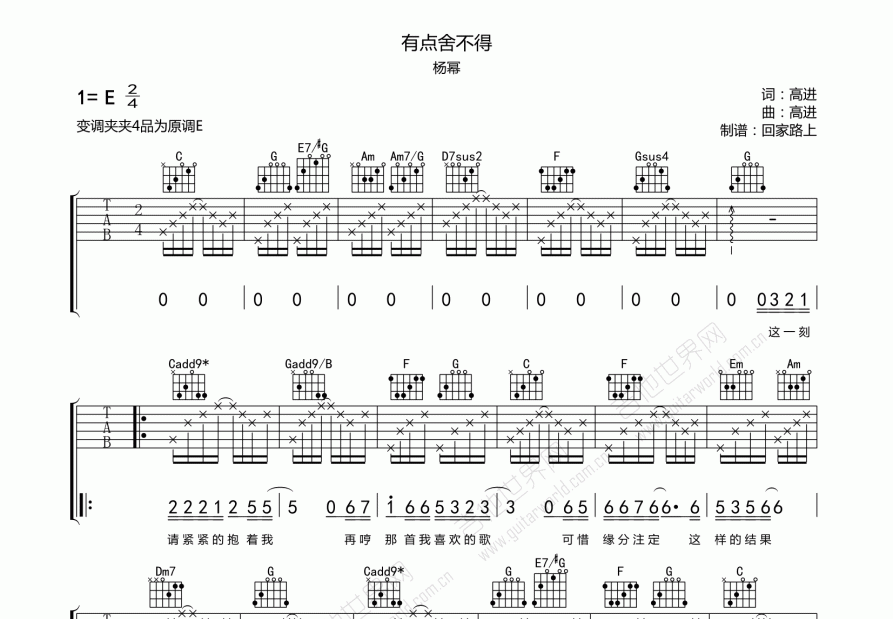 有点舍不得吉他谱预览图