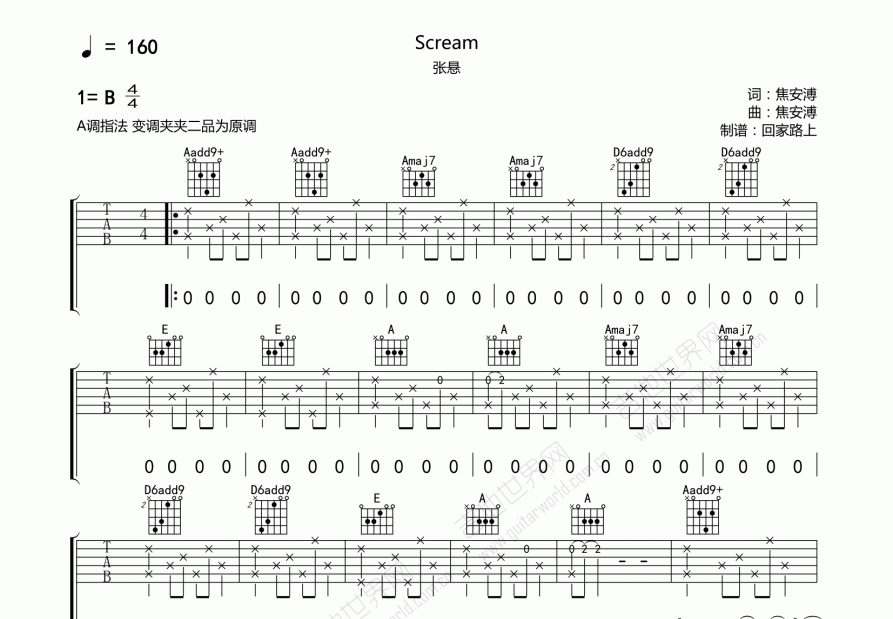 Scream吉他谱预览图