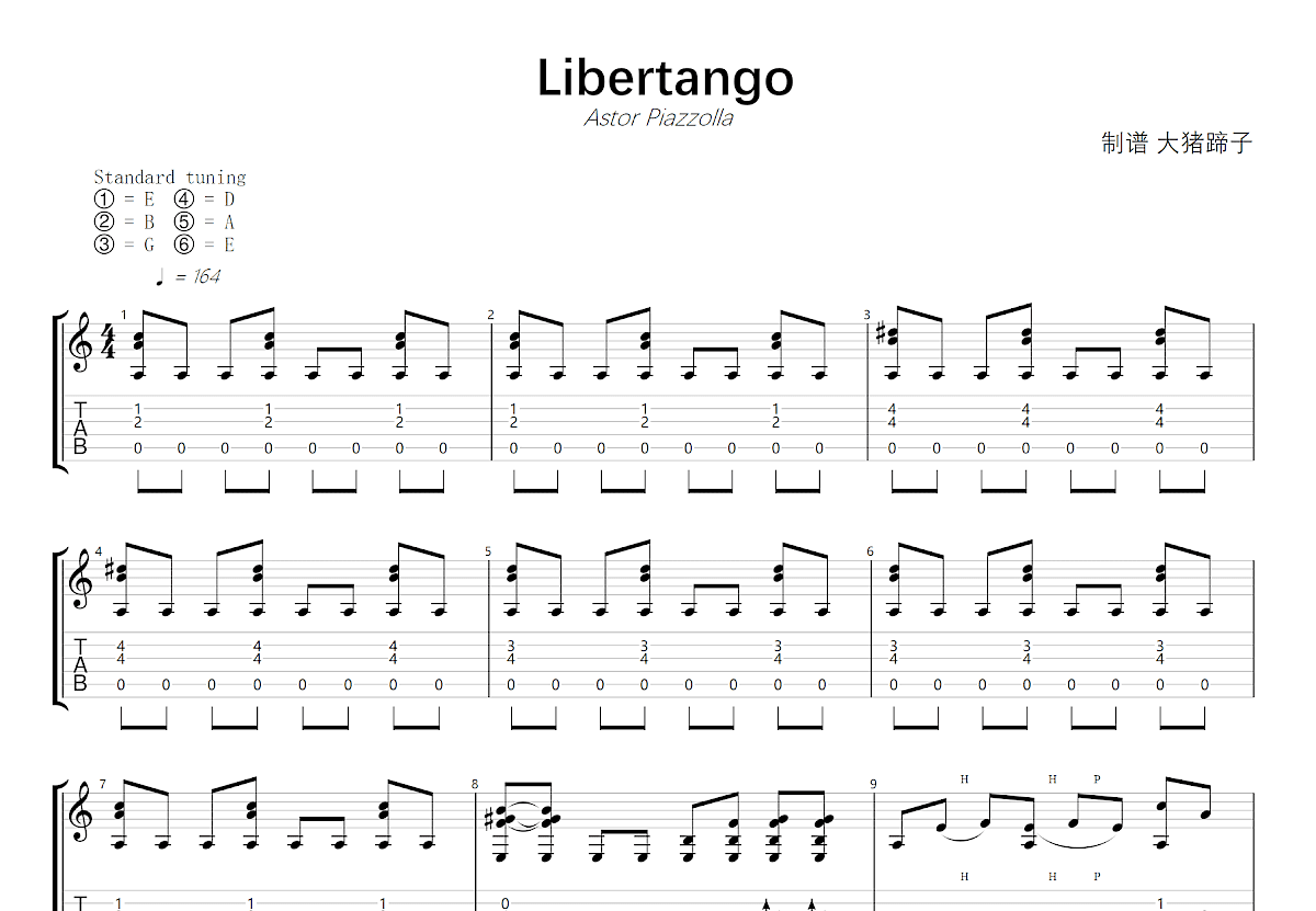Libertango吉他谱预览图