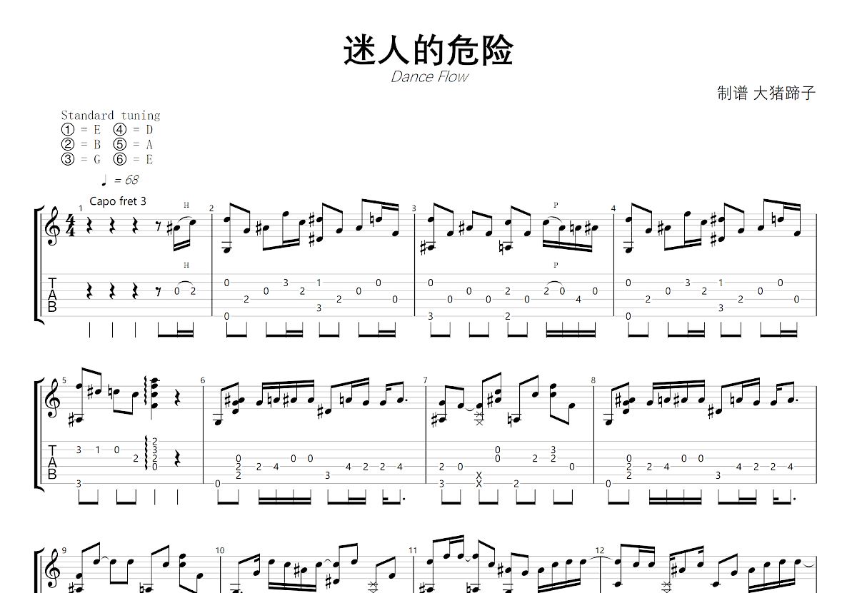迷人的危险吉他谱预览图