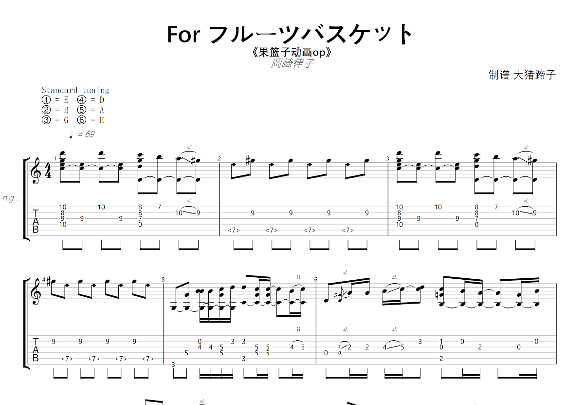 For フルーツバスケット吉他谱预览图