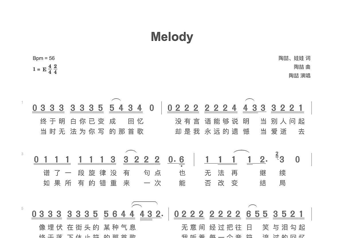 Melody简谱预览图