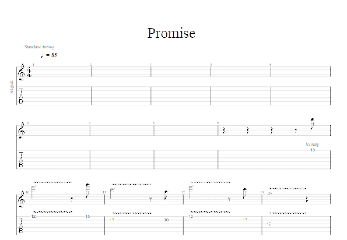 Promise吉他谱预览图