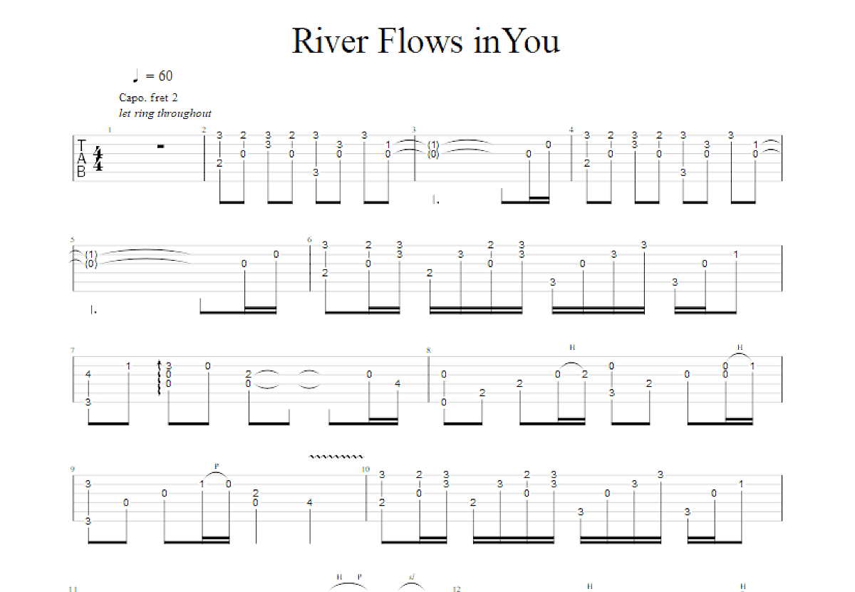 River Flows inYou吉他谱预览图