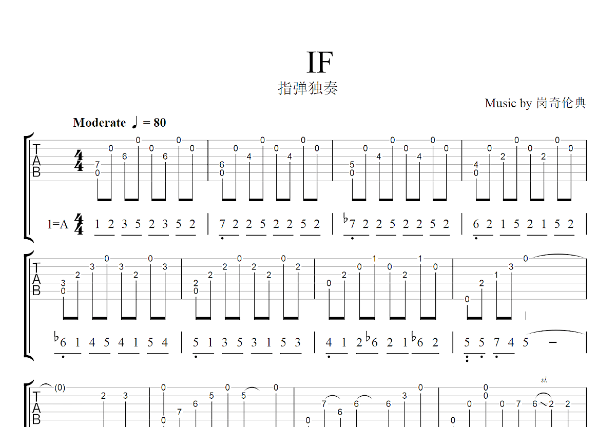 IF吉他谱预览图