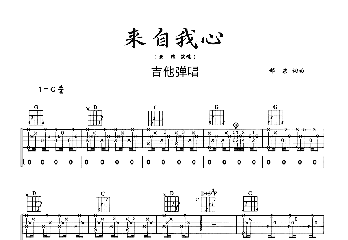 来自我心吉他谱预览图
