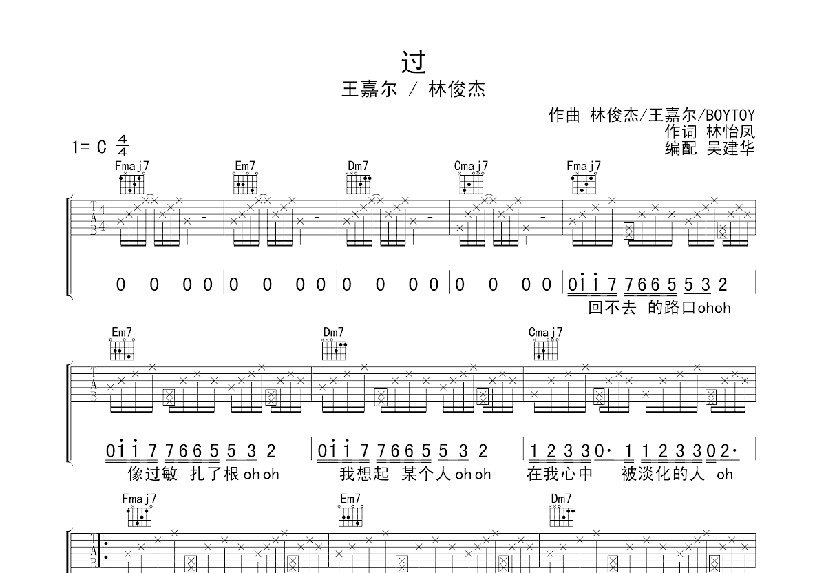 过吉他谱预览图