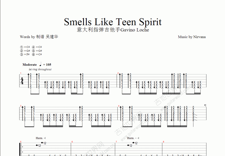 smells like teen spirit吉他谱预览图