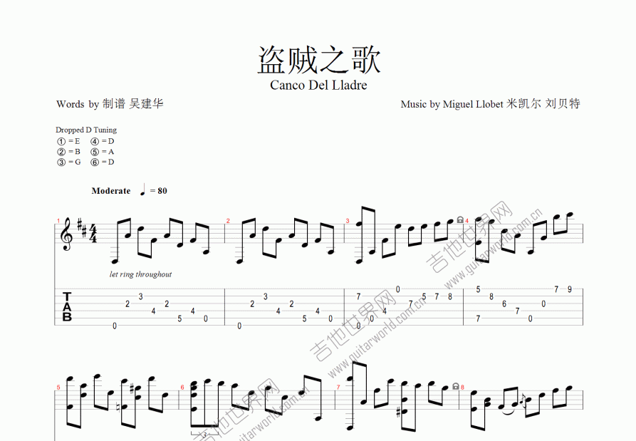 撤退之歌吉他谱图片