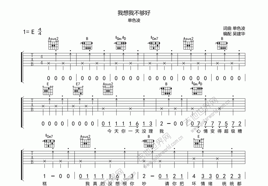 我想我不够好吉他谱预览图