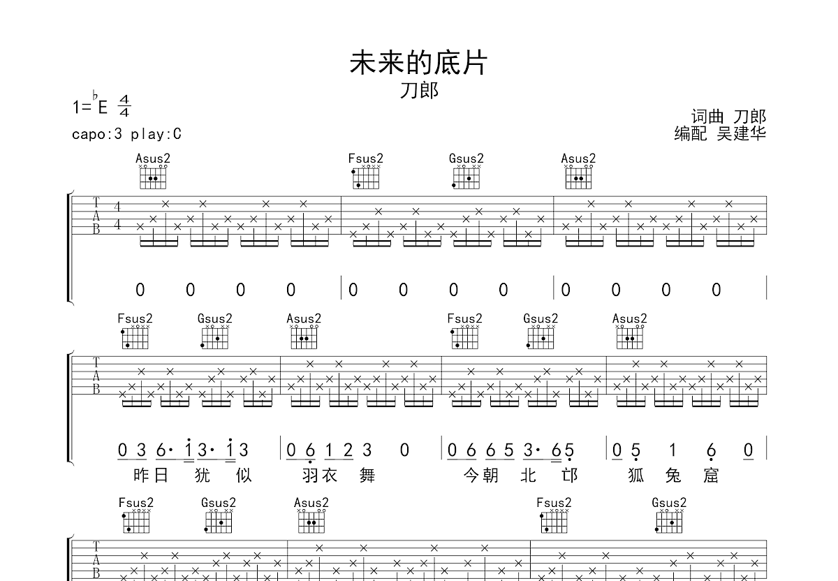 未来的底片吉他谱预览图