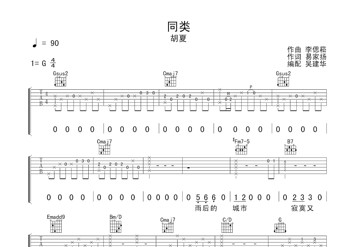 同类吉他谱预览图