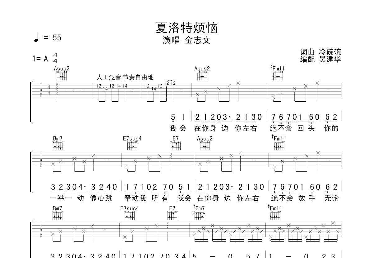 夏洛特烦恼吉他谱预览图