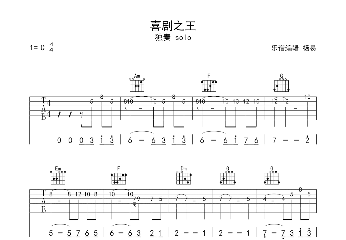 Here We Are Again吉他谱预览图