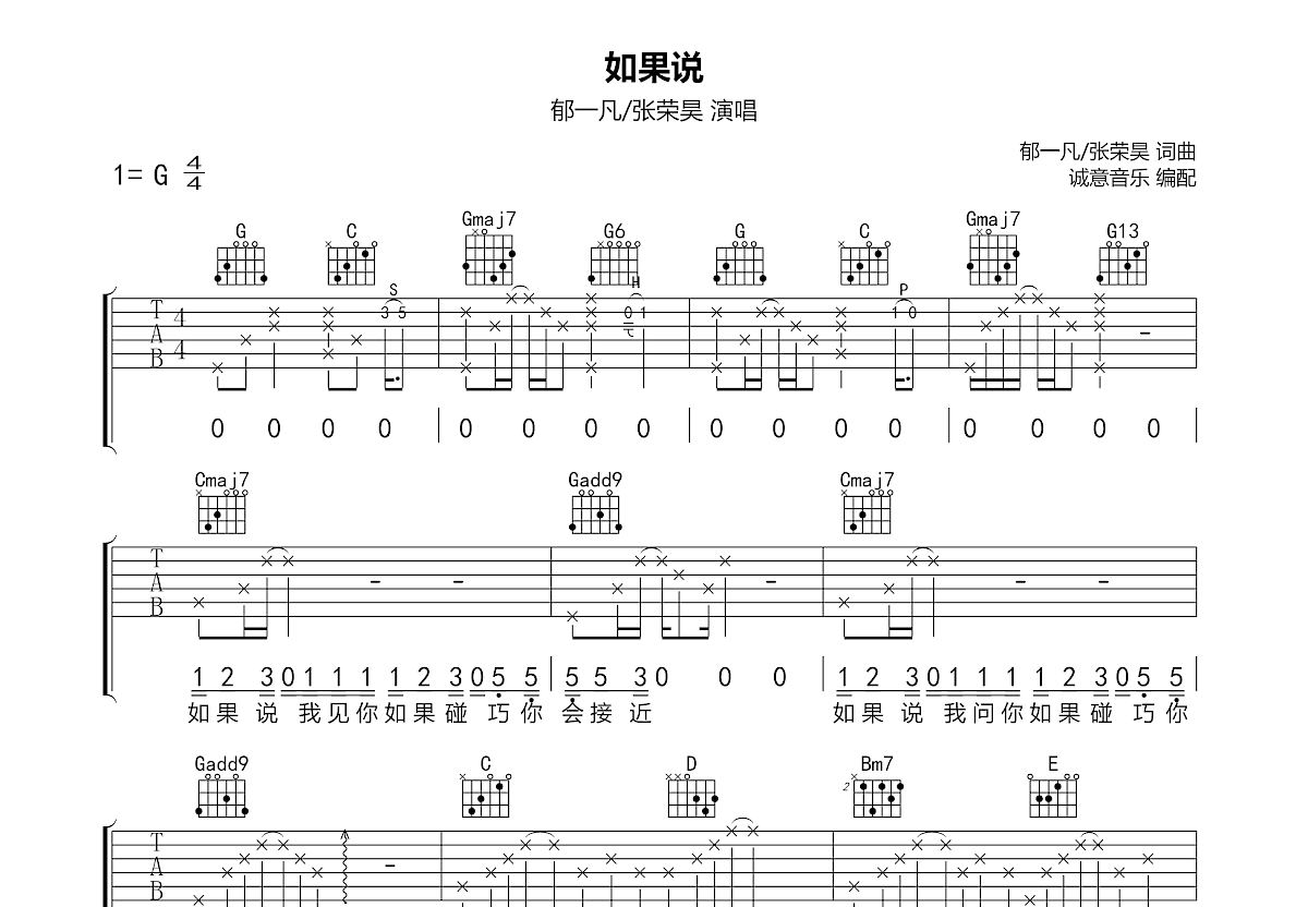 如果说吉他谱预览图