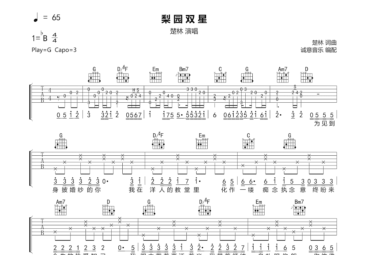 梨园双星吉他谱预览图